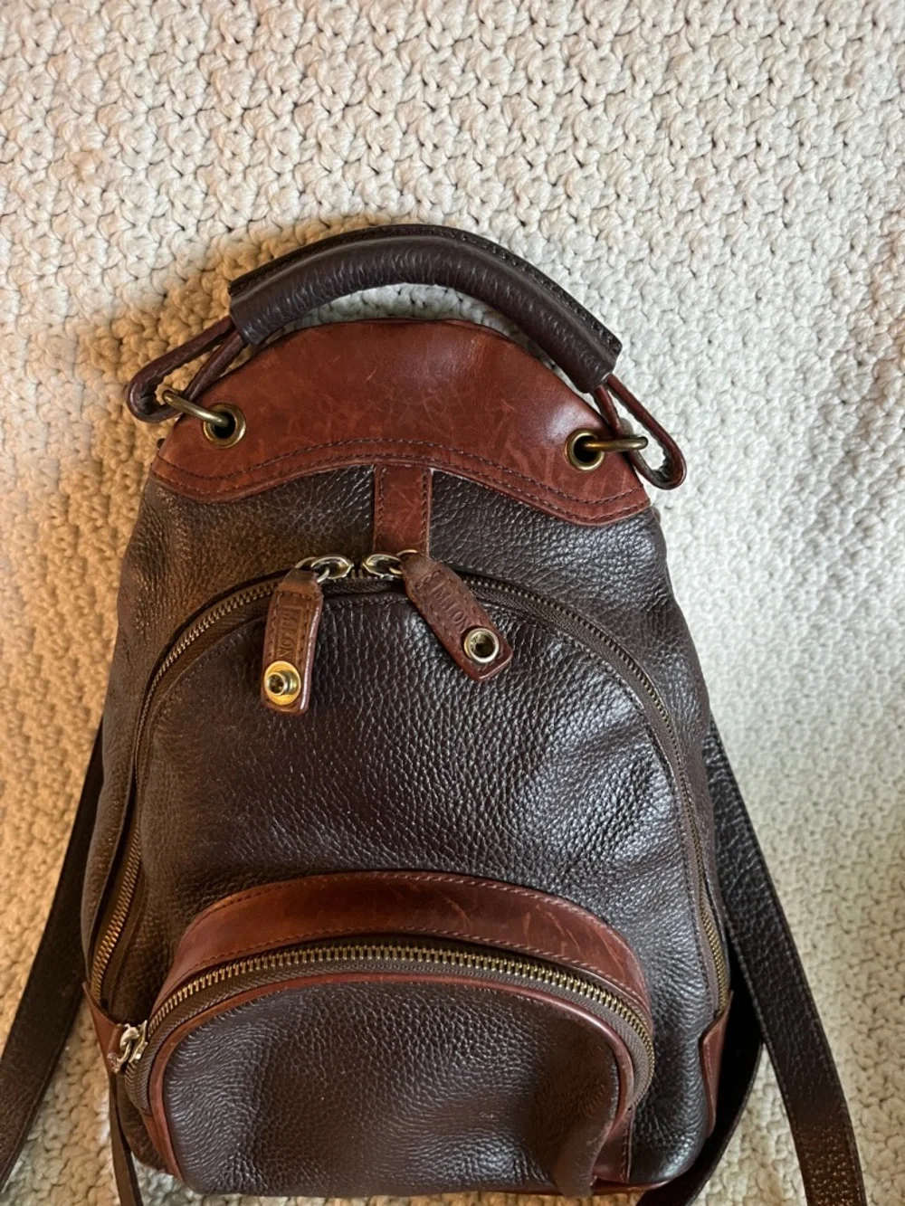 M. Landon leather backpack sling day pack - Picture 2 of 7